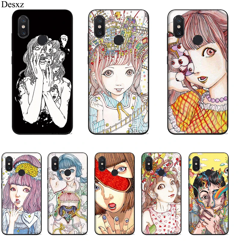Чехол для мобильного телефона Xiaomi MiMAX3 6 8 9 10 SE A1 2 3 9T CC9 E Pro LiteSilicone Cover Shintaro Kago Horror cartol