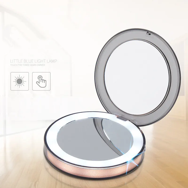 10 светодиодный мини зеркало для макияжа 1X 3X увеличительное ручное складное