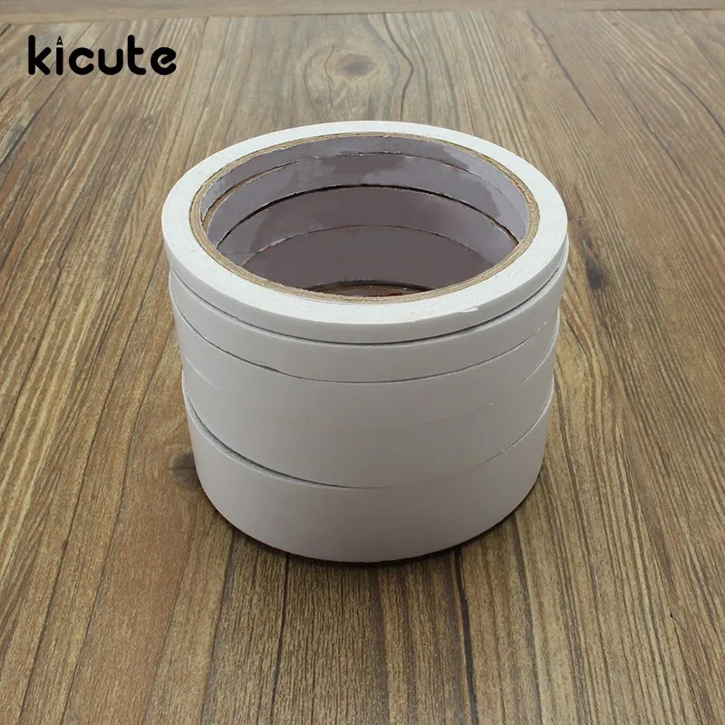 Kicute 5 мм 9 мм 12 мм 18 мм 24 мм 12 м белая двусторонняя клейкая лента клейкая 1 рулон Двухсторонняя клейкая Двусторонняя лента
