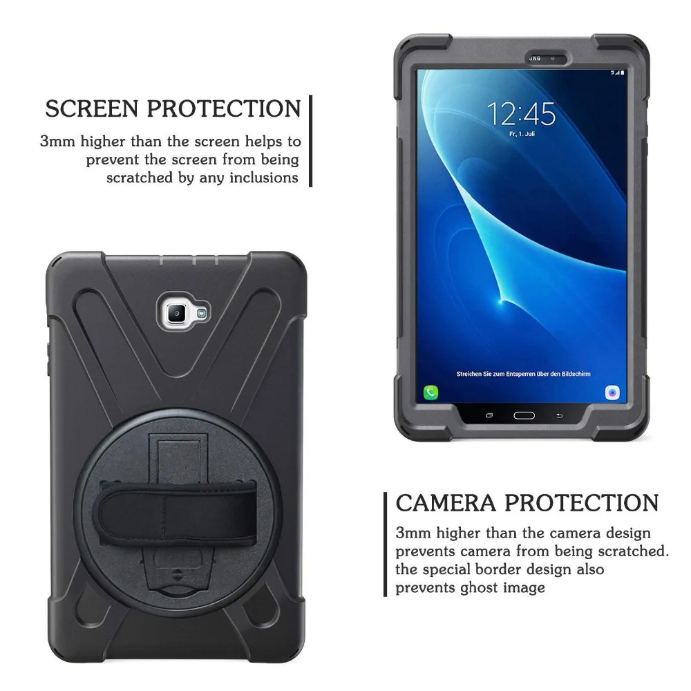 Чехол для Galaxy Tab A 10 1 вращающийся на 360 градусов чехол подставка с ремешком плечо