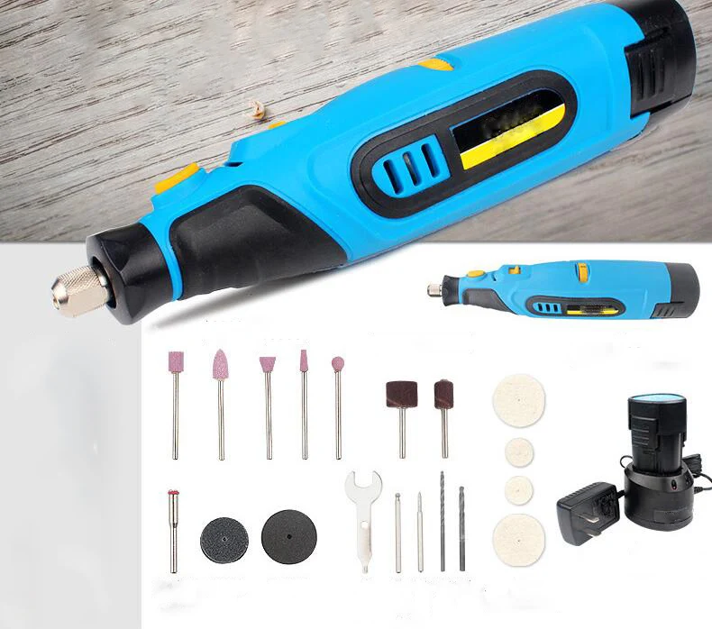 

10.8V 1300mA Lithium small charging type electric mill Mini jade polishing grinding tool drilling cutting Wood carving machine