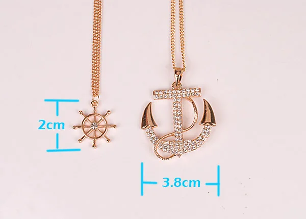 Горячая распродажа мода ювелирных изделий классического кристалл якорь