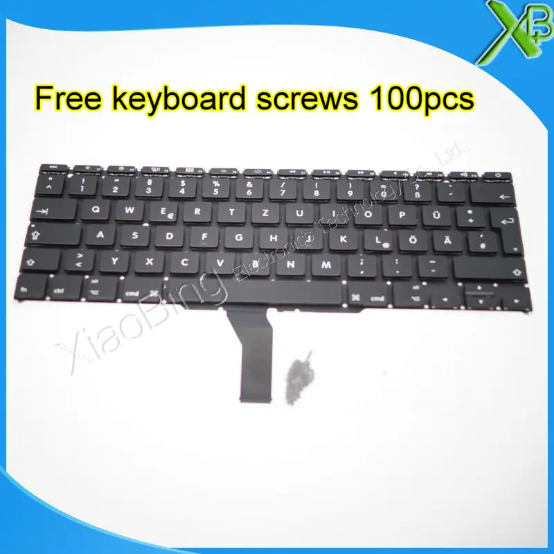 Новая немецкая клавиатура Deutsch QWERTZ tastaur + 100 шт. винтов для клавиатуры MacBook Air 11 6