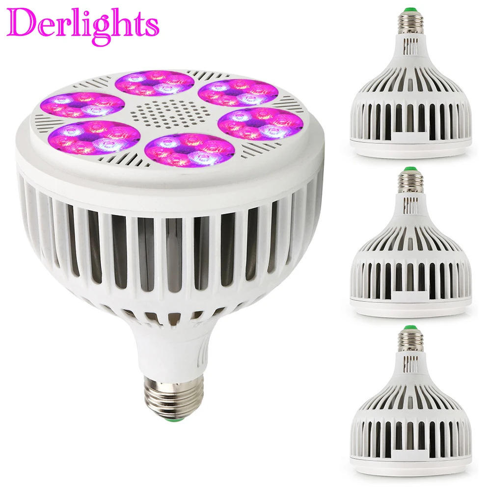 

1-2-4PCS 120W 36LEDs Par Grow Light Full Spectrum E27 AC85~265V Plant Lamp Indoor Growth LED Bulb for Flower Veg Greenhouse Tent