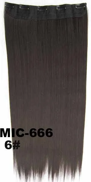 MIC666 Color 6 10 шт./лот Прямой зажим на синтетических волосах ломтик волос 5 клипов термостойкие Наращивание волос 24 дюйма, 100 г MIC-666 - Цвет: MIC666 Color 6