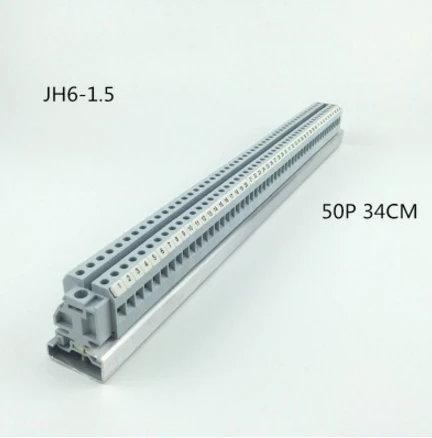 50P 34cm JH6-1.5 комбинированная Клеммная колодка комбинированный соединитель кусок направляющей тип напряжения Соединительный ряд - Цвет: 50P 34cm