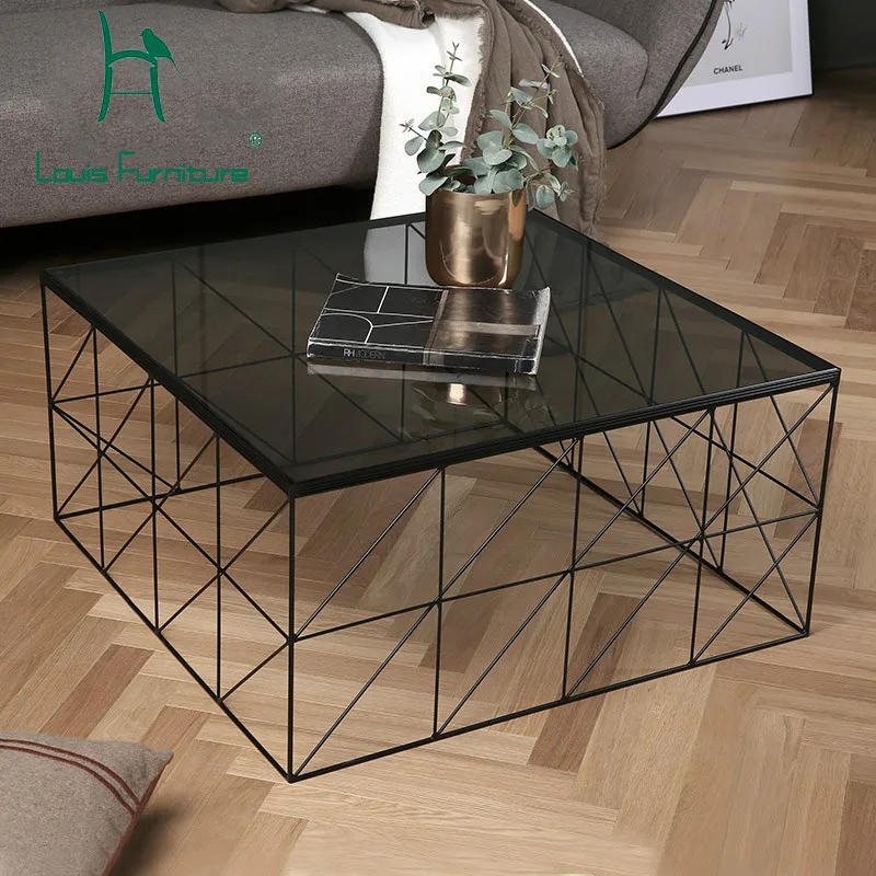 Модные журнальные столики Louis Fashion из закаленного стекла простой железный Дизайн