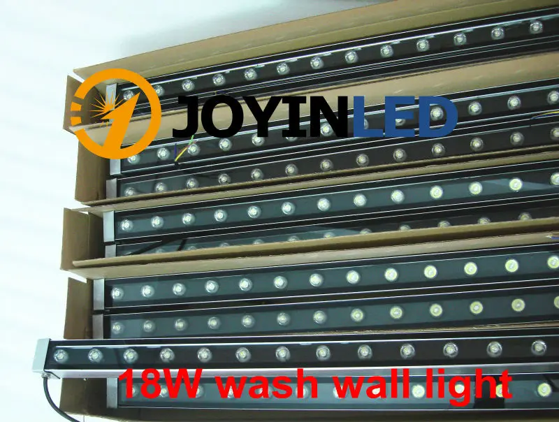 

50pcs DHL LED Wall Washer Lights 18W 18 *1W 1000*46*46mm AC85-265V IP65 Waterproof RGB Floodlight Outdoor Lighting free shipping