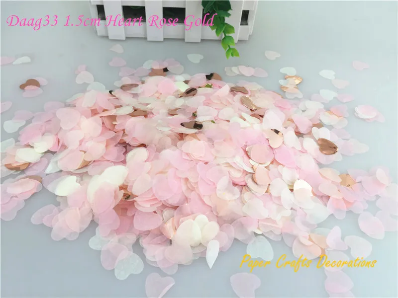 

1.5cm 10g/bag Metallic Rose Gold Mixed Mini Heart Paper Confetti Filling Balloons Baby Bridal Shower Wedding Party Table Decora