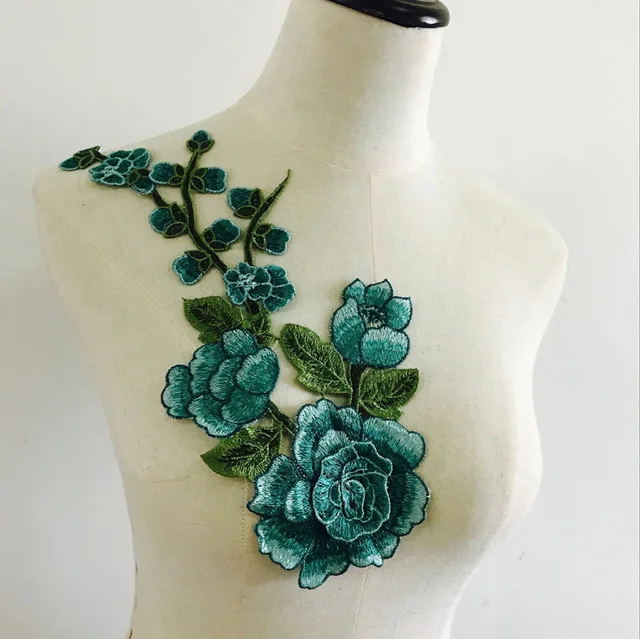 10Pcs/lot Colorful Soluble Embroidered 3D Flower Neckline Patches DIY Embroidery Plum blossom Sewing on Applique | Дом и сад