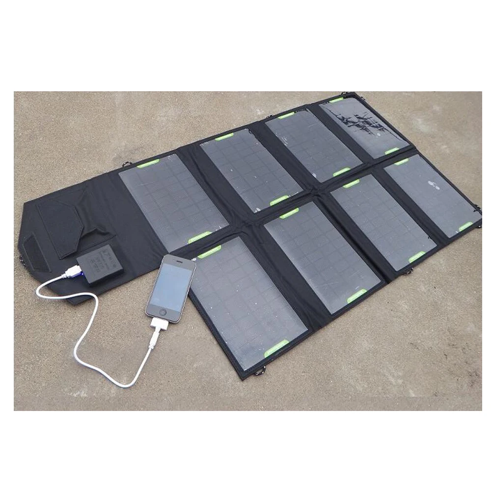 Портативное солнечное зарядное устройство 28 W 18 V или 5 Складная солнечная панель