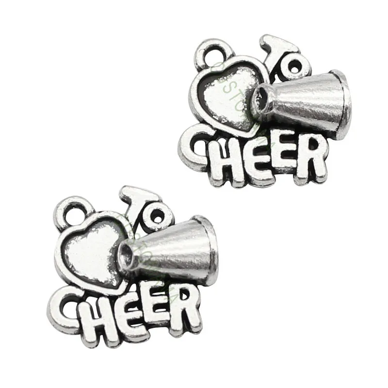 

70pcs-Antique серебро Love to талисман Cheer, кулон, Болельщик Подвески 15x14mm