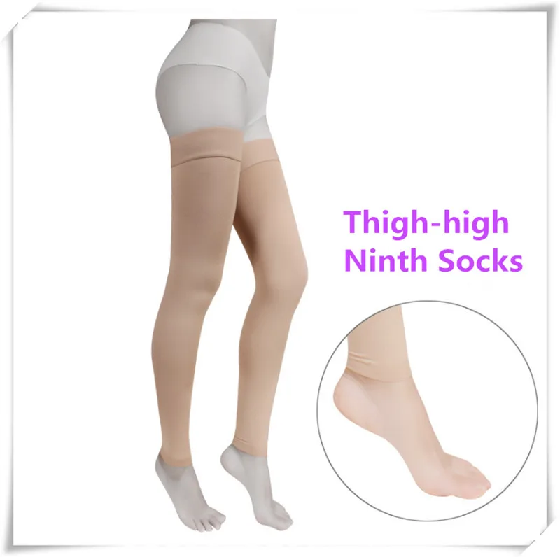 Beige-Ninth Stocking Компрессионные носки до бедра девятый чулок 23-32мм рт. Ст. Для отеков, варикозное расширение вен медицинские утягивающие Гольфы Медицинские носки - Цвет: Beige-Ninth Stocking