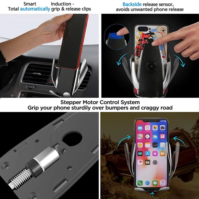 Автомобильный держатель Qi Беспроводное зарядное устройство для iPhone XS X 8 7 10 Вт
