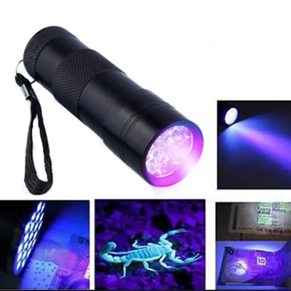 9 LED фиолетовый УФ фонарик алюминиевый супермаркет подарок флуоресцентный свет