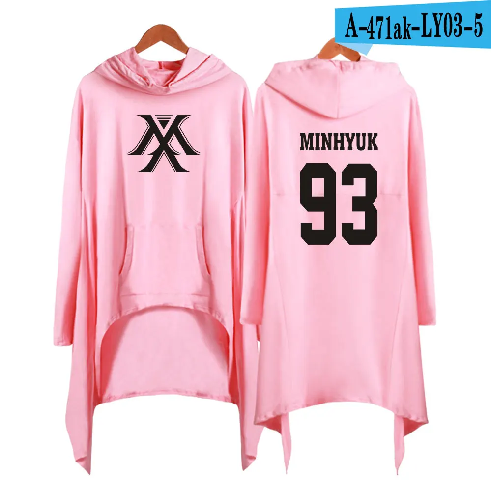 Прямая поставка Monsta x платье Мода Женская толстовка с капюшоном Monsta x kpop одежда пуловер - Цвет: pink