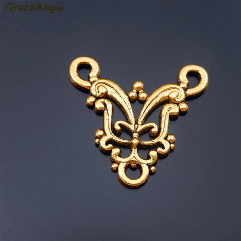 GraceAngie 15 шт. старинный 3 цвета микс распродажа соединители с тремя отверстиями