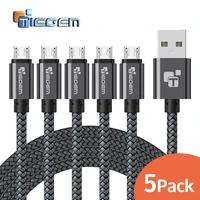 5pack micro usb cable tiegem 2a fast charger usb data cable mobile phone charging cable for samsung xiaomi huawei android cable