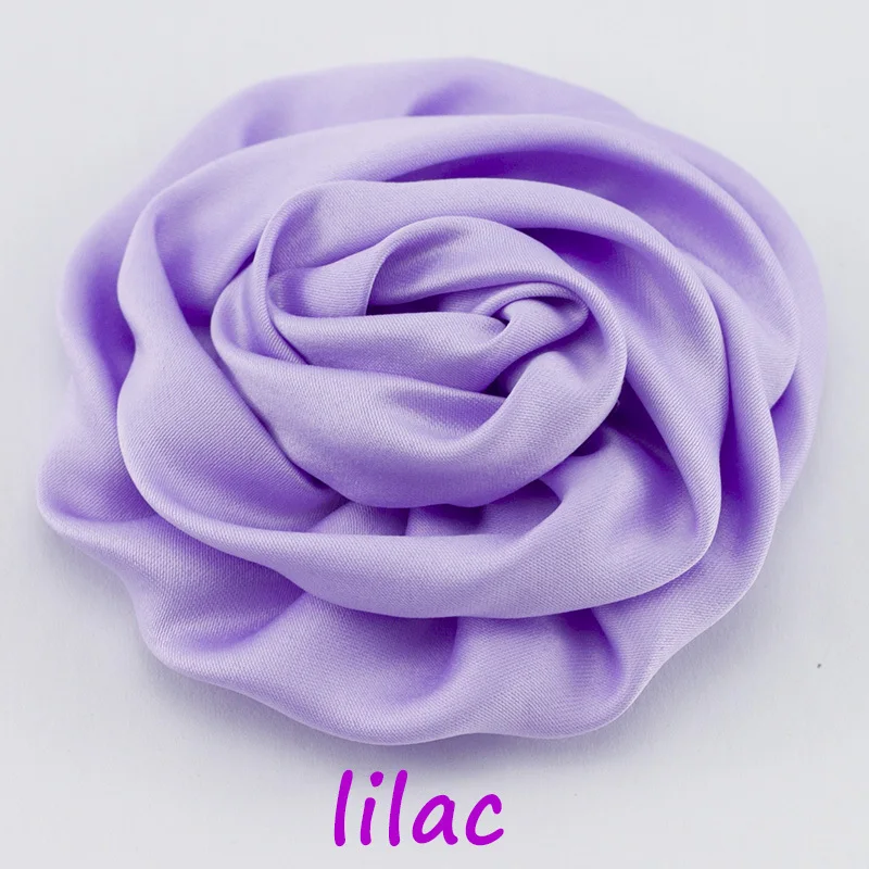 24pcs/lot Pink satin rose Hand rolled flowers matte flower hair accessories for girl headband | Детская одежда и обувь