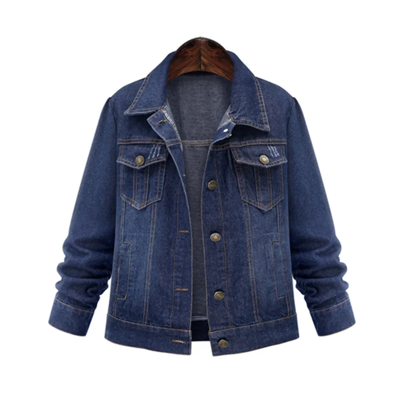 

2018 Plus Size 5XL Women Basic Coats Autumn Women Denim Jacket Long Sleeve Short Coat Jeans Jackets Outwear Tops Coats Chaquetas