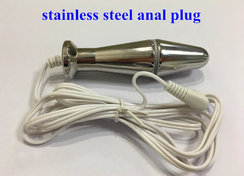 2017 New stainless steel electric shock anal plug butt vaginal sex toys adult product BDSM Free shipping AP031 |