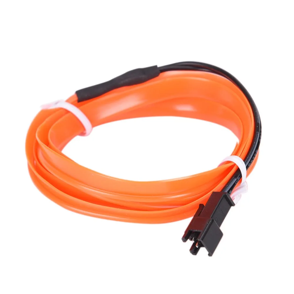 AutoEC 1х гибкий неоновый светильник, светящийся el wire 1 м 2 м 3 м 4 м 5 м веревка, плоская светодиодная лента для автомобиля, светильник s# LQ313