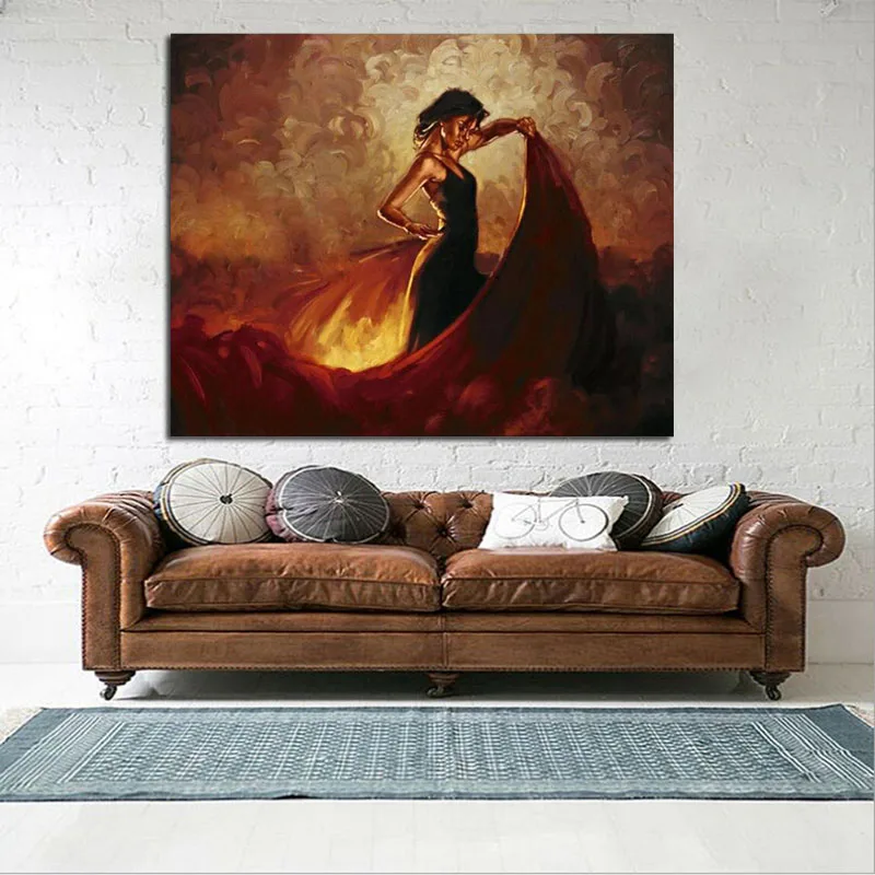Большая картина маслом на холсте для спальни Испанский танцор фламенко поп-арт