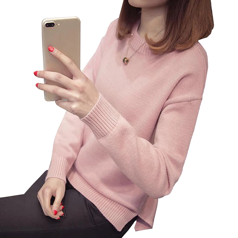 

Fashion Sweater Women 2018 Autumn and Winter O-Neck Long Sleeve Womens Knit Sweater and Pullovers Plus size Casual Sweater Tops