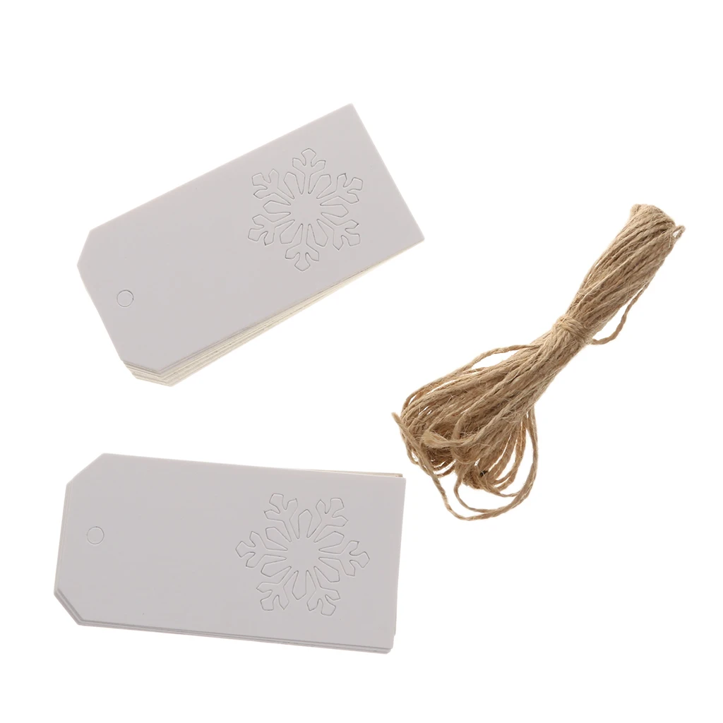 

100pcs Blank Kraft Paper Hang Tags Christmas Party Favor Label Gift Cards