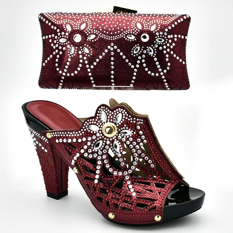 Новейший дизайн итальянский комплект из туфель и сумочки вечерние женские туфли