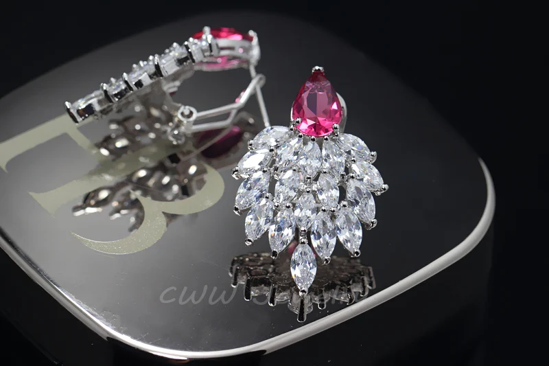 High Quality Green Zirconia Rhinestone Fashion Jewellery Wedding Jewelry Sets Long Crystal Drop Bridal Necklace And Earring T234|jewellery