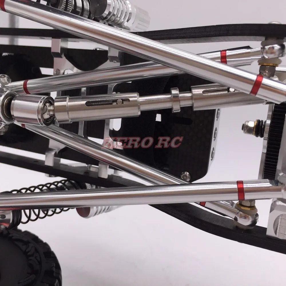 Cool Racing CNC 1/10 Рок Гусеничный алюминиевый осевой SCX10 шасси W/карбоновая рама колесная база 313 мм серебро