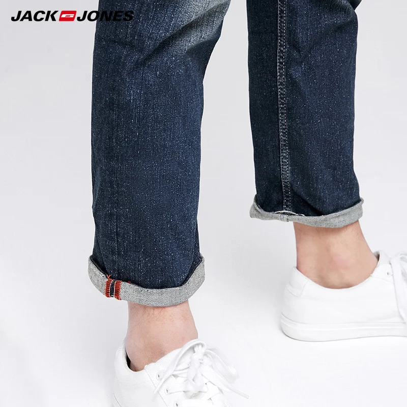 Jack Jones Бренд 2018 Новинка Мужские Джинсы с Хлопка 91% Ткань Тянётся Вид застежки