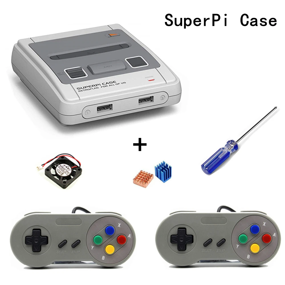 Новый чехол Retroflag SUPERPi CASE-J NESPi с USB игровым контроллером для Raspberry Pi 3 Model B Plus (3B +)/3B |