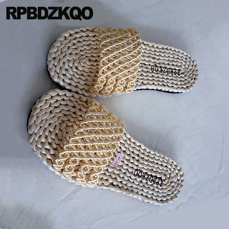 Шлепанцы мужские сетчатые дизайнерские сандалии эспадрильи дышащая обувь без