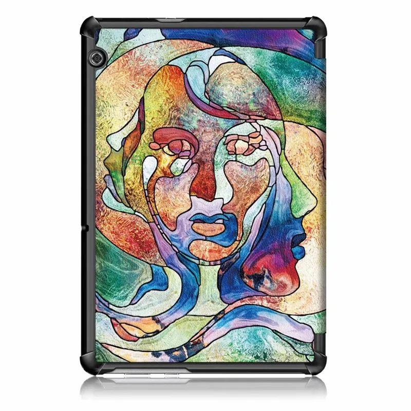 QMNH PU кожаный смарт-чехол с подставкой для huawei MediaPad T5 10 AGS2-W09/L09/L03/W19 10,1 дюймов чехол для планшета для huawei T5 10 Чехол+ пленка+ ручка - Цвет: QMNH