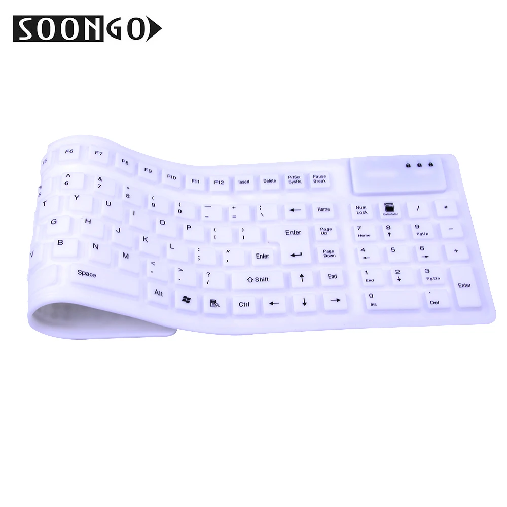 Проводная силиконовая клавиатура USB гибкая тонкая складная складной Teclado claver Gamer