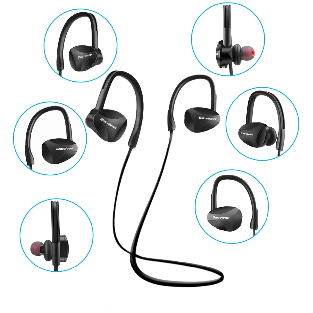 Excelvan U11 Wireless Bluetooth 4.1 Earphone Sweat-Proof Hifi Stereo Sound Music Headset With Noise Cancellation For Sports | Электроника