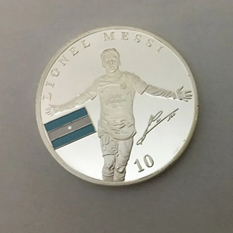 2 шт. новый бренд Messi футбольный игрок Спортивная Тема значок серебро 24K настоящая