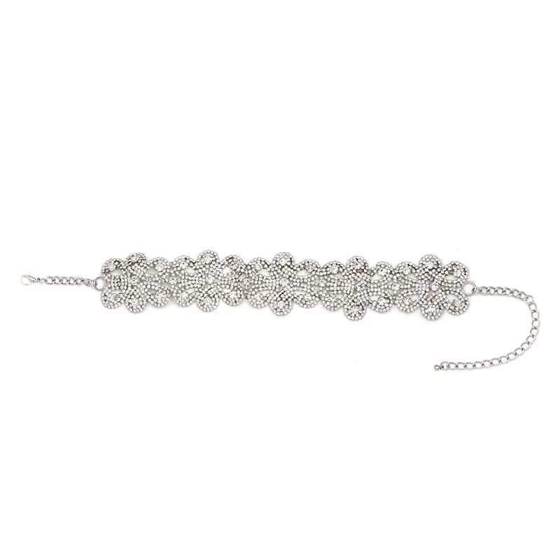 Женское винтажное ожерелье JUJIA чокер с цветами и стразами N1405|fashion choker|rhinestone