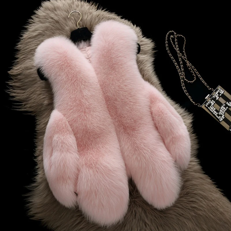 Новое поступление зимний плотный теплый меховой жилет серый женский из