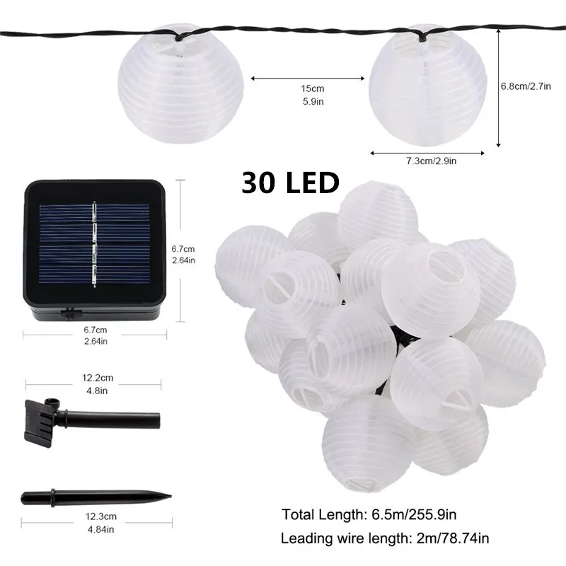Скасветильник светодиодная Праздничная гирлянда на солнечной батарее 10/20/30
