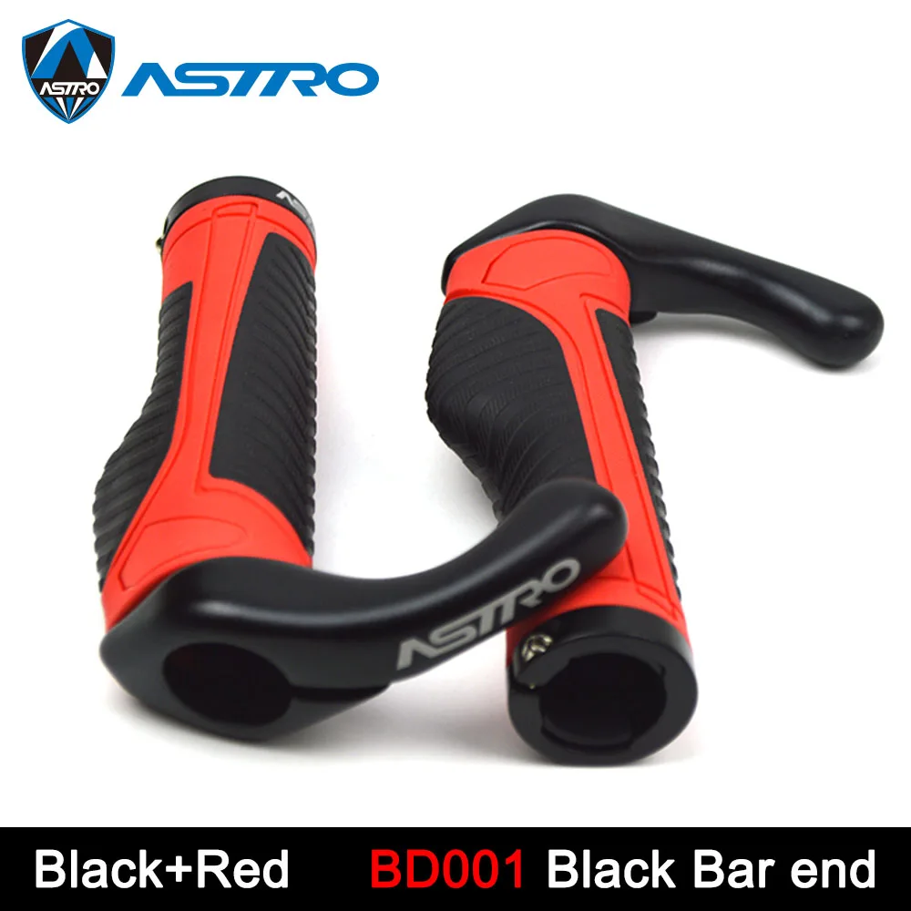 Red BD001 Black Astro велосипедные ручки MTB Горный шоссейный велосипед, руль для велосипеда, наконечники, сплав, резина, силикон, мягкая блокировка, велосипедные ручки, заглушки для рукоятки - Цвет: Red BD001 Black
