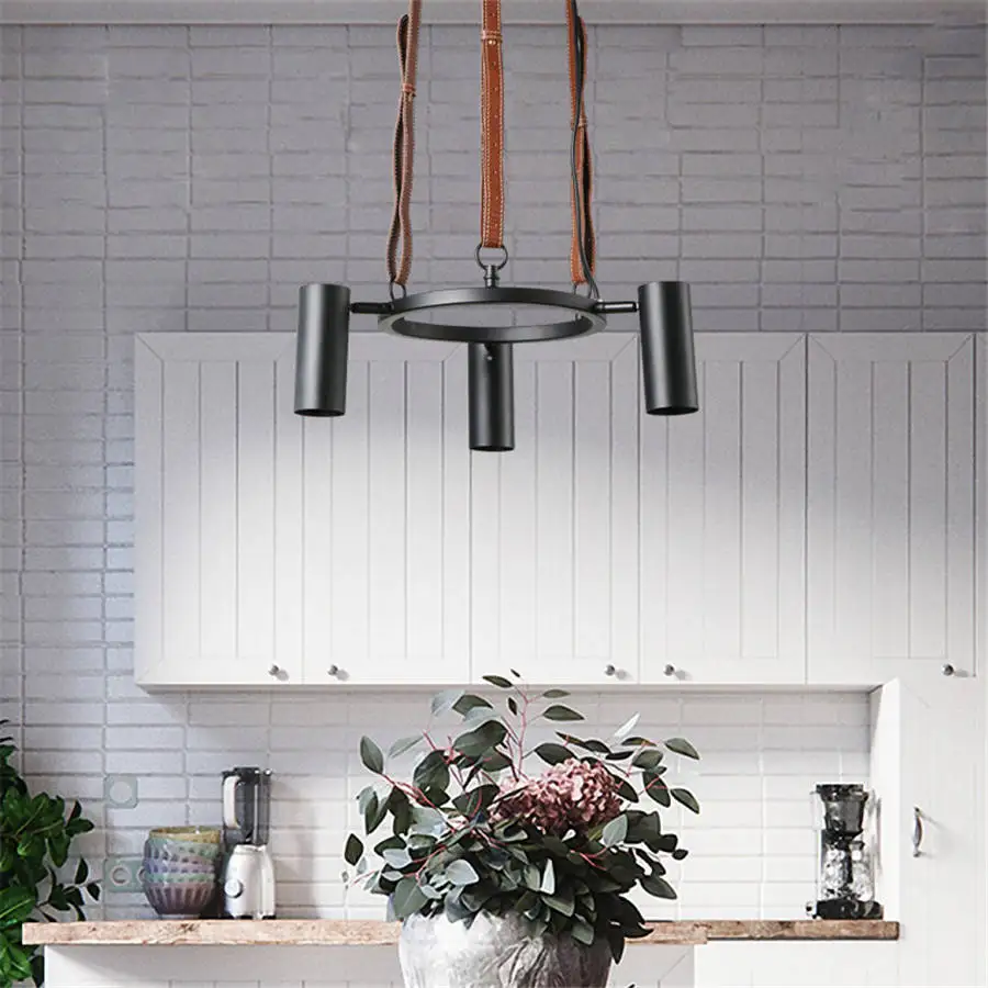 nordic modern rotation Leather suspender pendant lights for living room kitchen home deco hang lamp loft led spot light fixtures | Лампы и