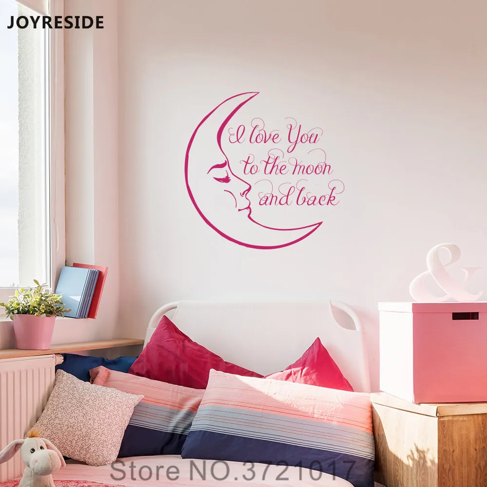 Joyestebe I love You To The Moon и наклейка на заднюю стену виниловый декор для детской комнаты