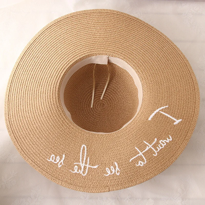 Женская соломенная шляпа USPOP пляжная с широкими полями Повседневная Соломенная