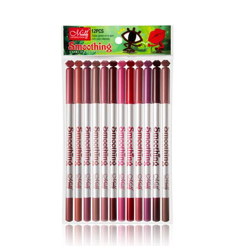 MENOW 12 Colors/Set Lip Liner Sexy Lips Pencil Matte Soft Lipstick Pencil Matt Nude Lipsliner Pen Beauty Makeup Tool Cosmetics