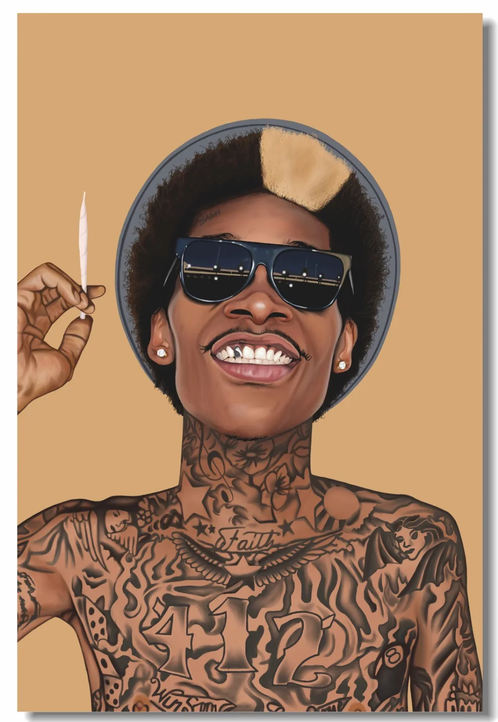 Печать на заказ Настенный декор Wiz Khalifa постер для рисования Настенная Наклейка
