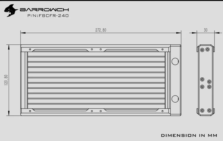 Barrowch FBCFR-240, многоцветные модульные 240 мм радиатор, акрил/POM съемный радиатор для 120 мм вентиляторы