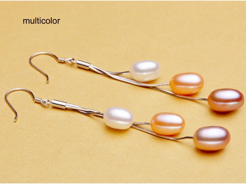 Серьги из настоящего серебра S925 пробы, модные ювелирные изделия, серьги с натуральным жемчугом, длинные серьги с кисточками для женщин
